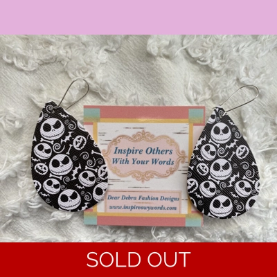 Check out Jack Skellington Light Weight Faux Leather Dangle Earrings 2.5” In Length